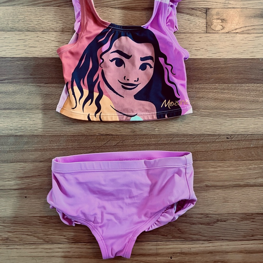 Hanna Andersson Disney Moana Pink Swimsuit Set